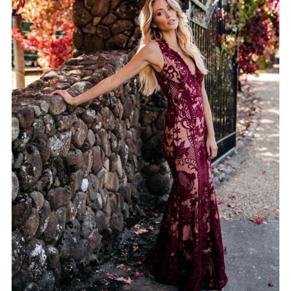 NWT- Vici- wine color long dress